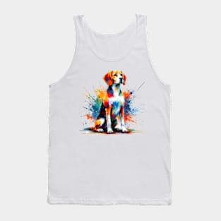 Vibrant Hanoverian Scenthound in Abstract Splash Art Tank Top